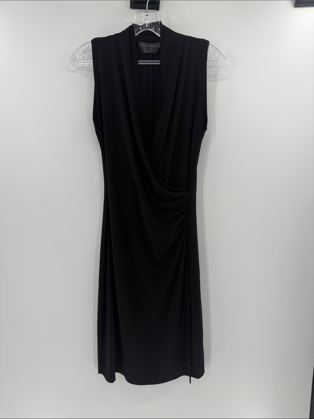 Kamali Kulture Women's Faux Wrap Sleeveless Dress - Black - Small